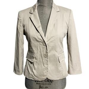 Express Womens Fitted Blazer Size 4 Suit Jacket Single Breasted 3/4 Sleeve